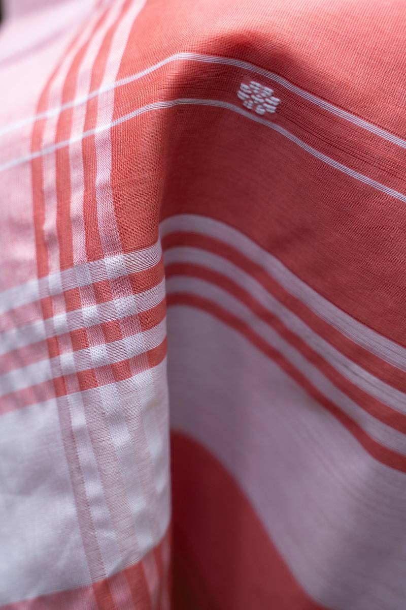 Chanderi Cotton Saree - Salmon Pink Chanderi Cotton Saree - Salmon Pink