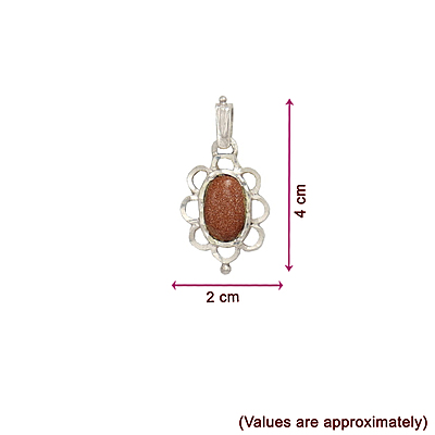 Silver Sunstone Pendant - Elegant Rajavarthi Locket