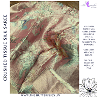 CRUSHED TISSUE SILK SAREE DVFSTES23768 CRUSHED TISSUE SILK SAREE DVFSTES23768