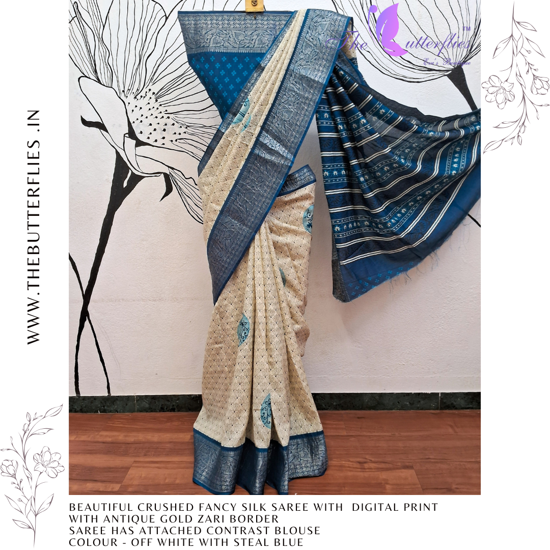 FANCY CRUSHED SILK SAREE RJASFSC24106 FANCY CRUSHED SILK SAREE RJASFSC24106