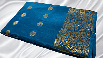 Mysore Soft Silk Saree - Sea Blue