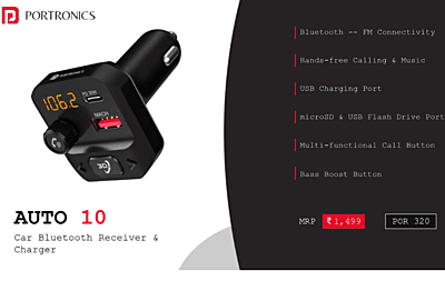 Car Bluetooth Receiver Portronics
