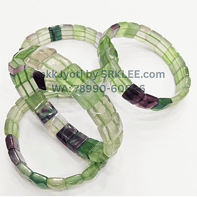 Multi Fluorite Pyramid Bracelet