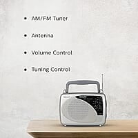 Philips Radio RL118/94 – MW/SW/FM Bands, 200mW RMS Sound Output, 3-in-1 Power Source with External Battery, Mains, and Built-in Rechargeable Battery Philips Radio RL118/94 – MW/SW/FM Bands, 200mW RMS Sound Output, 3-in-1 Power Source with External Battery, Mains, and Built-in Rechargeable Battery