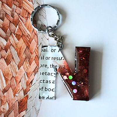 'N' TEXT PRESERVATION LETTER KEYCHAIN