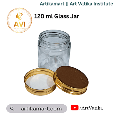 120 ml Glass Jar + GOLD Aluminium Cap 120 ml Glass Jar + GOLD Aluminium Cap