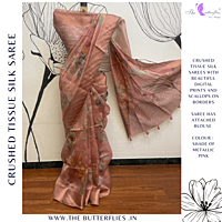 CRUSHED TISSUE SILK SAREE DVFSTES23768 CRUSHED TISSUE SILK SAREE DVFSTES23768
