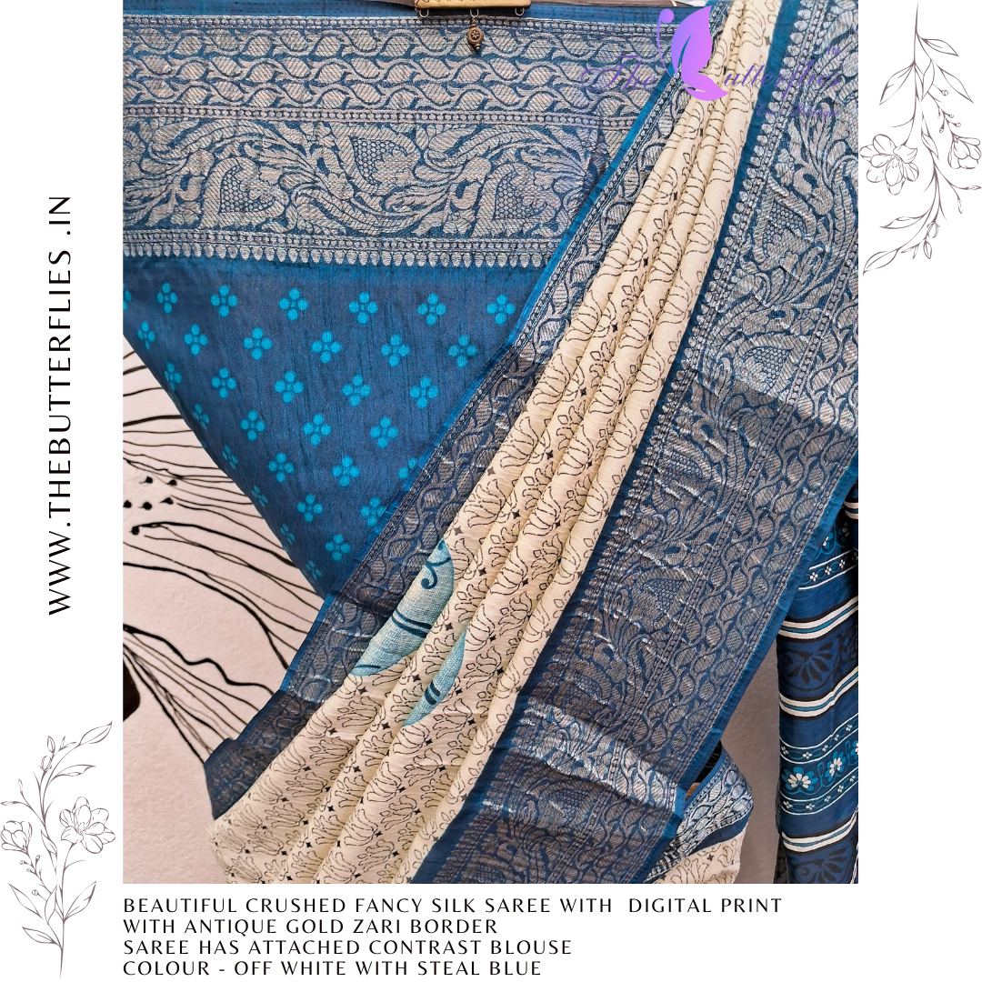 FANCY CRUSHED SILK SAREE RJASFSC24106 FANCY CRUSHED SILK SAREE RJASFSC24106