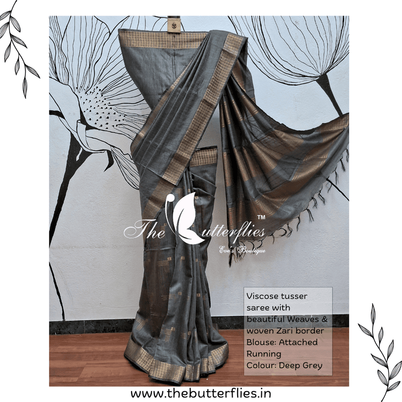 VISCOSE TUSSER SAREE YBRSTUS23383 VISCOSE TUSSER SAREE YBRSTUS23383