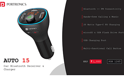 Car Bluetooth Receiver Portronics
