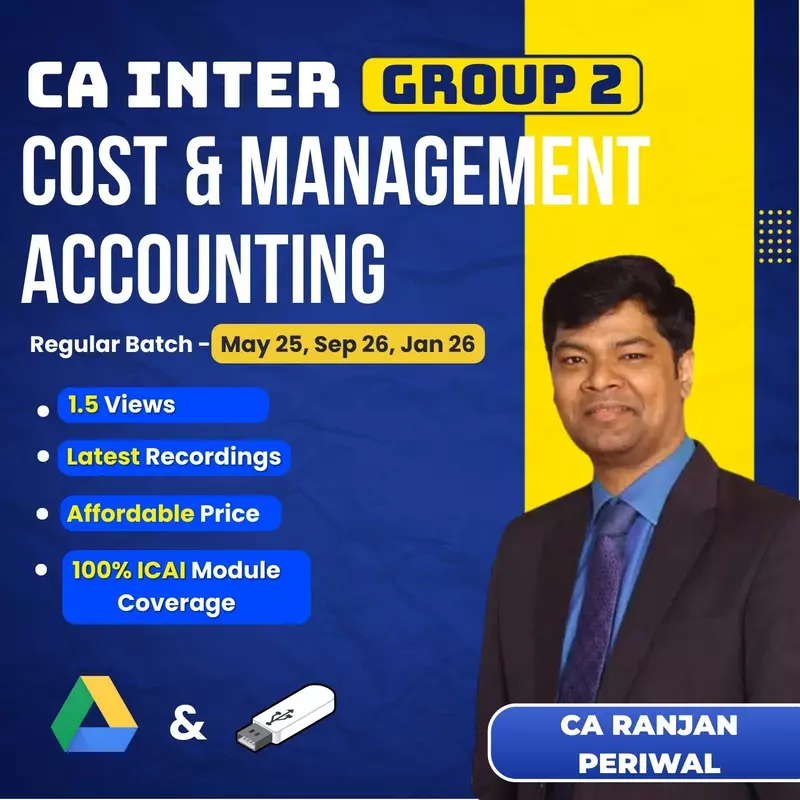 CA Inter Cost and Management Accounting (Group 2) By CA Ranjan Periwal CA Inter Cost and Management Accounting (Group 2) By CA Ranjan Periwal