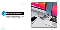 Portronics Mport 11C 11-in-1 Multiport USB Type C HUB with Type C Charging, 100MBPS Speed SD Card, VGA Port, 100W Max Output for MacBook Pro