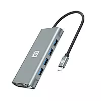 Portronics Mport 11C 11-in-1 Multiport USB Type C HUB with Type C Charging, 100MBPS Speed SD Card, VGA Port, 100W Max Output for MacBook Pro