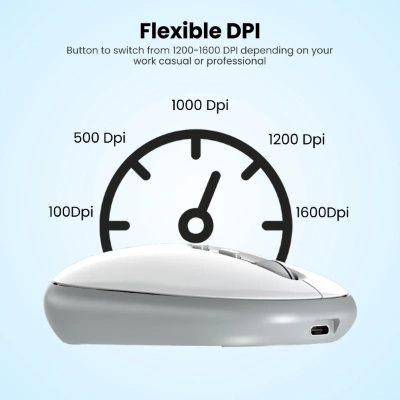 Portronics Toad II Bluetooth Mouse, with Bluetooth 5.0 & 2.4 Ghz Dual Wireless Connectivity, Rechargeable Battery, Adjustable DPI up to 1600 Compatible with Laptop, MacBook, PC (Grey) Portronics Toad II Bluetooth Mouse, with Bluetooth 5.0 & 2.4 Ghz Dual Wireless Connectivity, Rechargeable Battery, Adjustable DPI up to 1600 Compatible with Laptop, MacBook, PC (Grey)