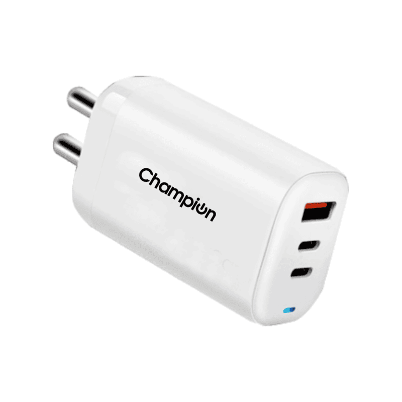 Champion 25W Wall Charger (USB+Type-C+Type-C) Supports PPS/Warp/Dash/SuperVooc Charging (White) Champion 25W Wall Charger (USB+Type-C+Type-C) Supports PPS/Warp/Dash/SuperVooc Charging (White)