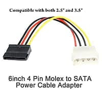 4 Pin Molex to SATA Power Cable Adapter for Internal Hard Disk Drive 4 Pin Molex to SATA Power Cable Adapter for Internal Hard Disk Drive