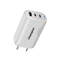 Champion 25W Wall Charger (USB+Type-C+Type-C) Supports PPS/Warp/Dash/SuperVooc Charging (White) Champion 25W Wall Charger (USB+Type-C+Type-C) Supports PPS/Warp/Dash/SuperVooc Charging (White)