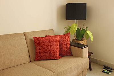 Brick Red Floral Cushion Cover Brick Red Floral Cushion Cover