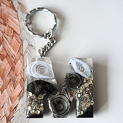 'M' BLACK BEAST LETTER KEYCHAIN