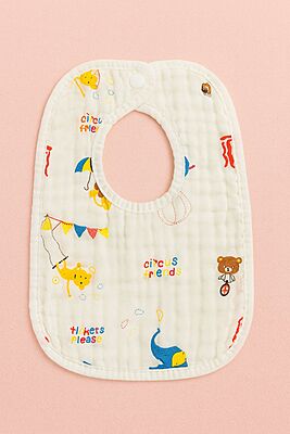 Crinkled Muslin Baby Bibs – Pack of 3 | Assorted Designs