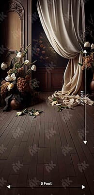 Brown Floral Curtain Brown Floral Curtain