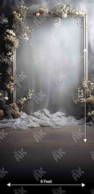 Grey Floral Frame (PRE-ORDER)