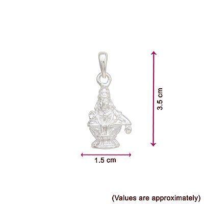 Silver Ayyappa dollar for Men - 925 Sterling Locket Silver Ayyappa dollar for Men - 925 Sterling Locket