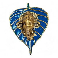 Mini Enamel Leaf Ganesh Blue color Aluminium Idol Mini Enamel Leaf Ganesh Blue color Aluminium Idol