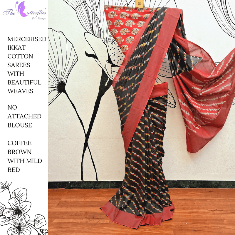 IKKAT MERCERISED COTTON SAREE BGHSDIC23335 IKKAT MERCERISED COTTON SAREE BGHSDIC23335