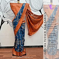 PURE GEECHA TUSSER  SILK SAREE  YBRSTSK23455