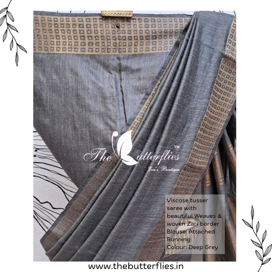 VISCOSE TUSSER SAREE YBRSTUS23383 VISCOSE TUSSER SAREE YBRSTUS23383