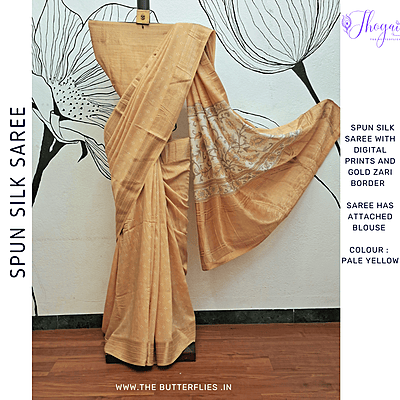 BEAUTIFUL SPUN SILK SAREE KCVSCRE23559