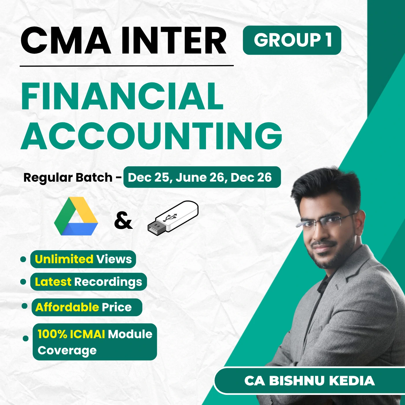 CMA Inter Financial Accounting (Group 1) By CA Bishnu Kedia