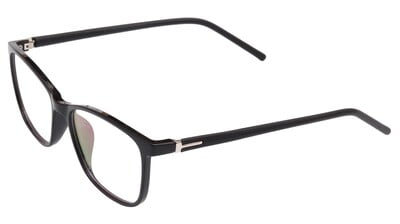Unisex Rectangular Medium Spectacle Frames. Glossy Black Color Frame.