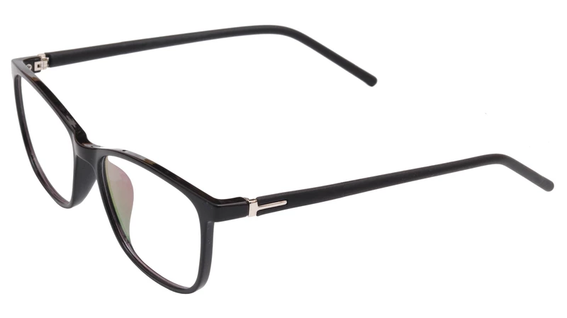 Unisex Rectangular Medium Spectacle Frames. Glossy Black Color Frame.
