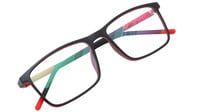 Unisex Rectangular Spectacle Frame. Red &Black Color Frame. Size-MEDIUM.