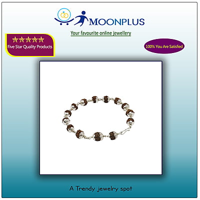 Silver Capped Rudraksha Bracelet