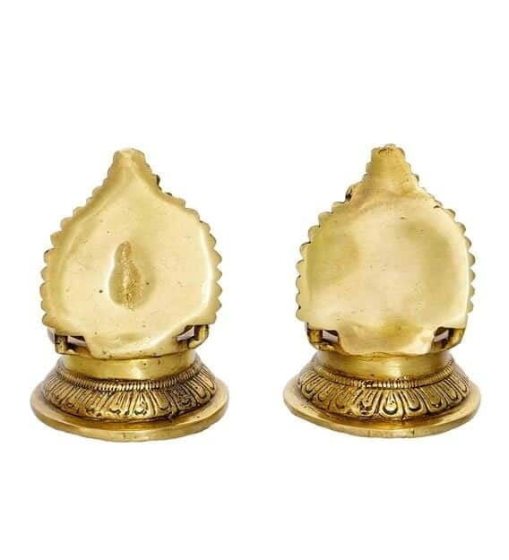 Brass Lakshmi Ganesha Diya Pair - 4.5 inch Height | Auspicious Blessings Brass Lakshmi Ganesha Diya Pair - 4.5 inch Height | Auspicious Blessings
