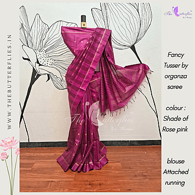 FANCY TUSSER BY ORGANZA  SAREE RTFSTSK23758