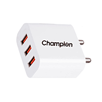 Champion 15W 3A Multiport USB Wall Charger | Charging Adapter for All Mobile Phones (White) Champion 15W 3A Multiport USB Wall Charger | Charging Adapter for All Mobile Phones (White)