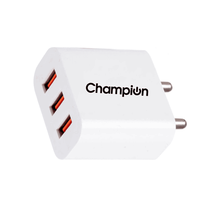 Champion 15W 3A Multiport USB Wall Charger | Charging Adapter for All Mobile Phones (White) Champion 15W 3A Multiport USB Wall Charger | Charging Adapter for All Mobile Phones (White)
