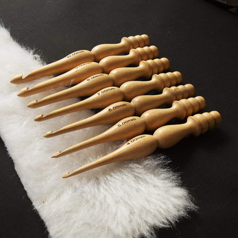 Wooden Crochet Hooks  Modal 102 Set of 7