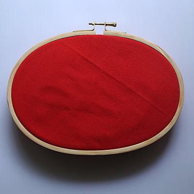 Casement Embroidery Fabric  Bright Red