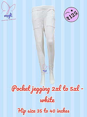 Plus Size Pocket Jegging White Plus Size Pocket Jegging White