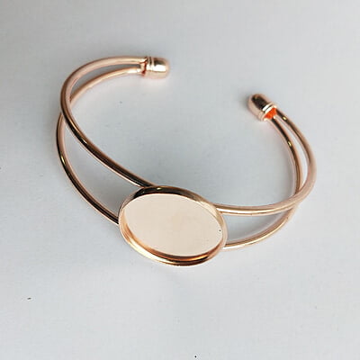 Bracelet Bezel Round Rose Gold 20 mm