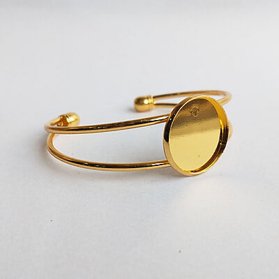 Bracelet Bezel Round Gold 20 mm