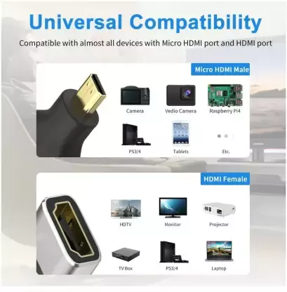 Micro Hdmi (Type D) To Hdmi (Type A) Adapter Straight Connector Micro Hdmi (Type D) To Hdmi (Type A) Adapter Straight Connector