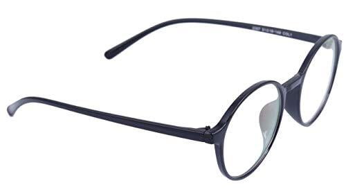 Unisex Round Thin Medium Spectacle Frame. Glossy Black Frame