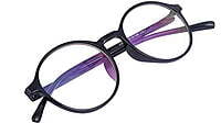 Unisex Round Thin Medium Spectacle Frame. Glossy Black Frame Unisex Round Thin Medium Spectacle Frame. Glossy Black Frame
