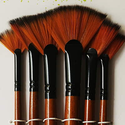 Corot Artist Brush Fan Set of 6